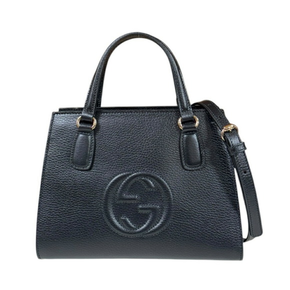 GUCCI Black Leather Shoulder Bag - Picture 1 of 8